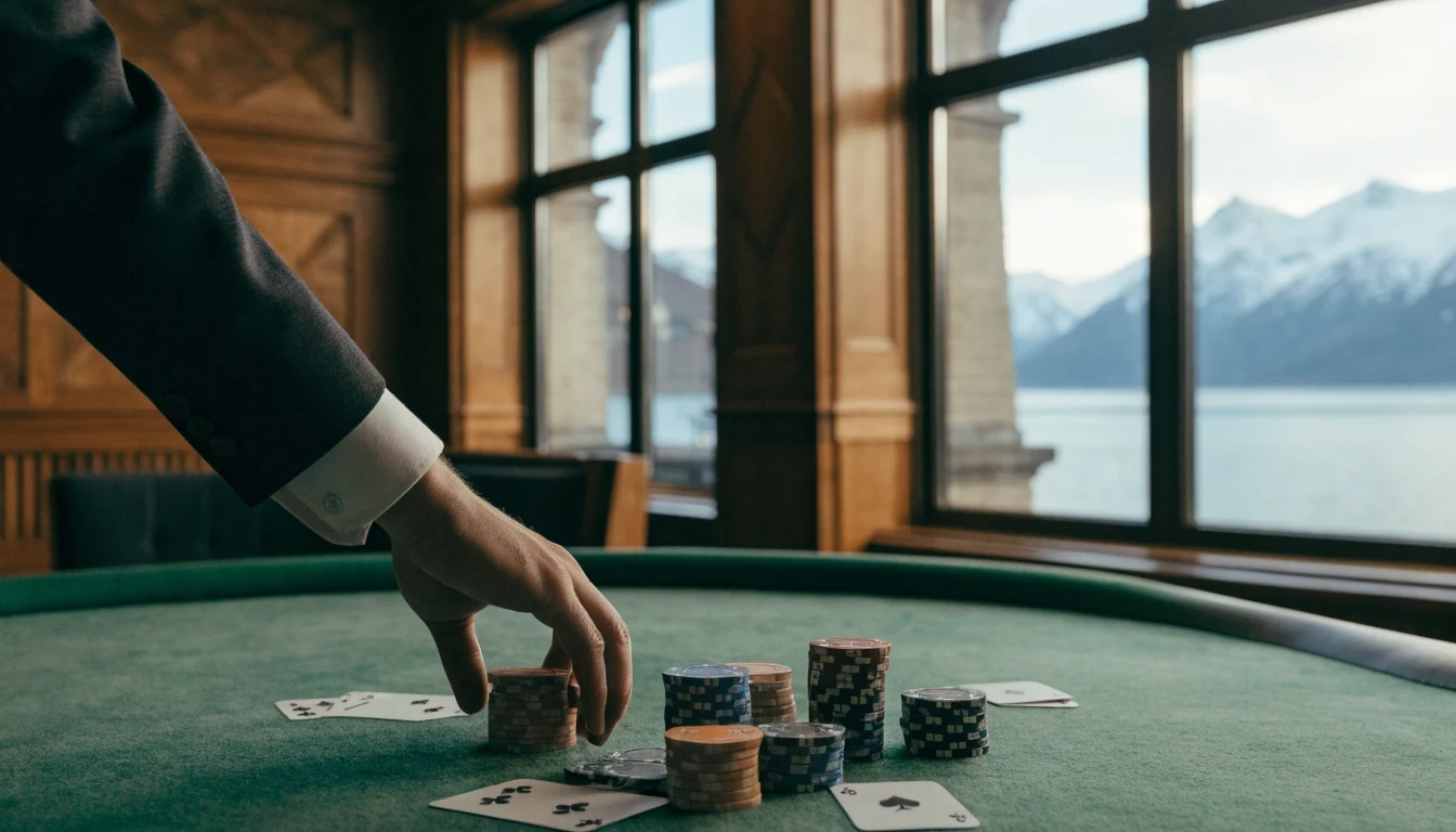 Live blackjack-bord i elegant norsk casinostil